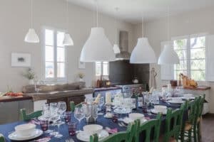 The large dining area at the villa