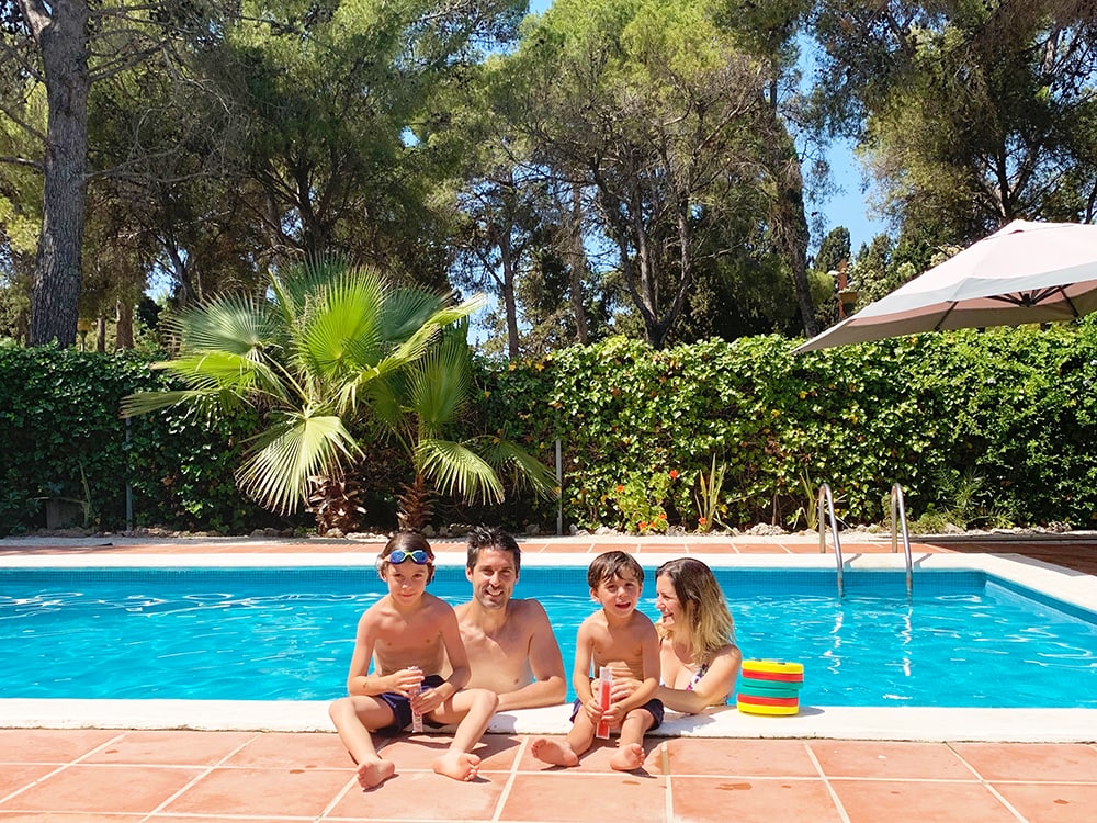 Enjoying the pool at Villa Francina