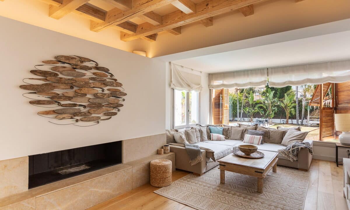 The large open lounge area in a villa is better than a tiny hotel