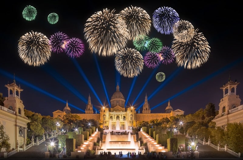 Spain's Countdown to New Year: Tune In for Barcelona's New Year's Eve Fireworks Display Live Streaming