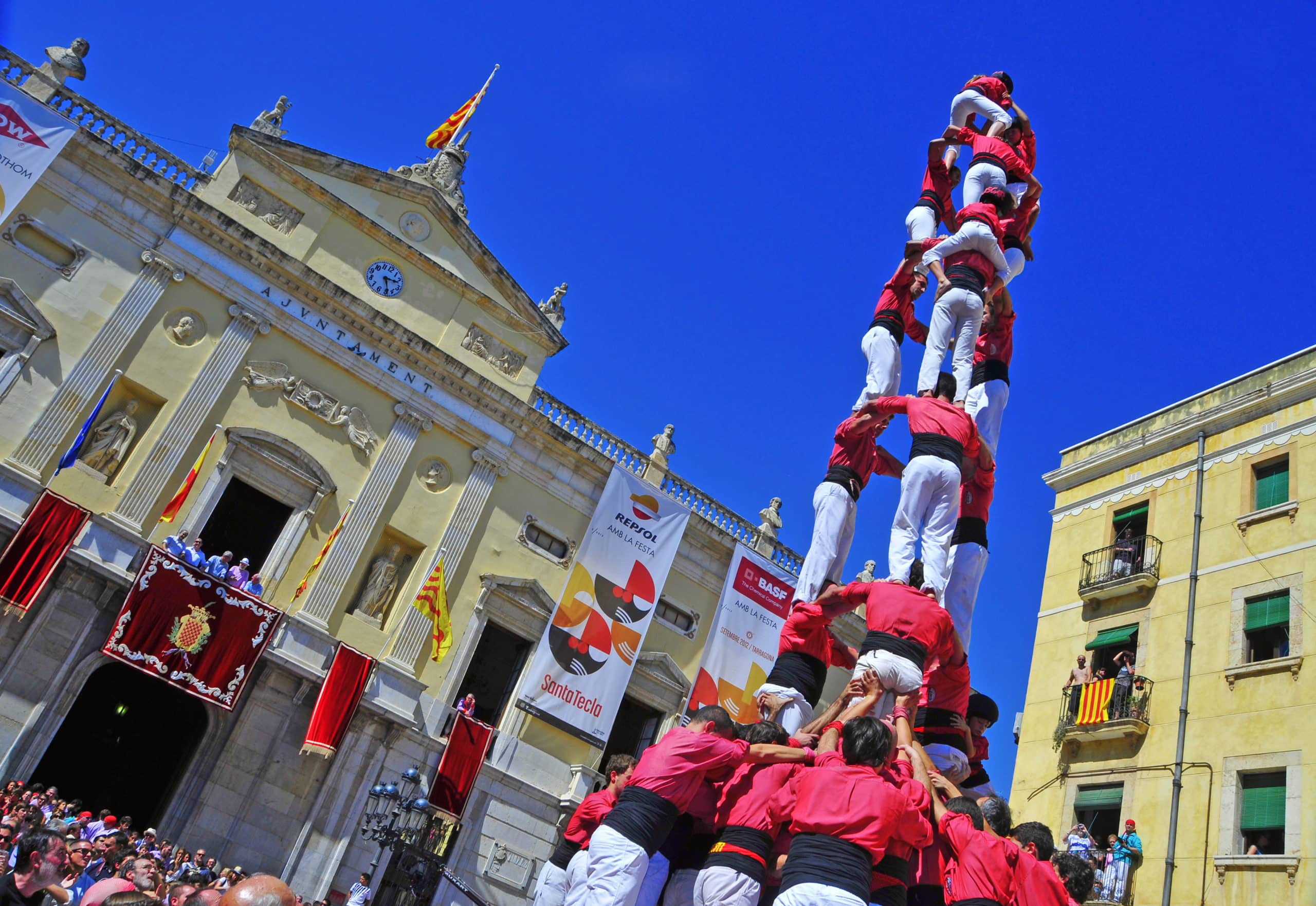 Human towers or castellers in Sitges
