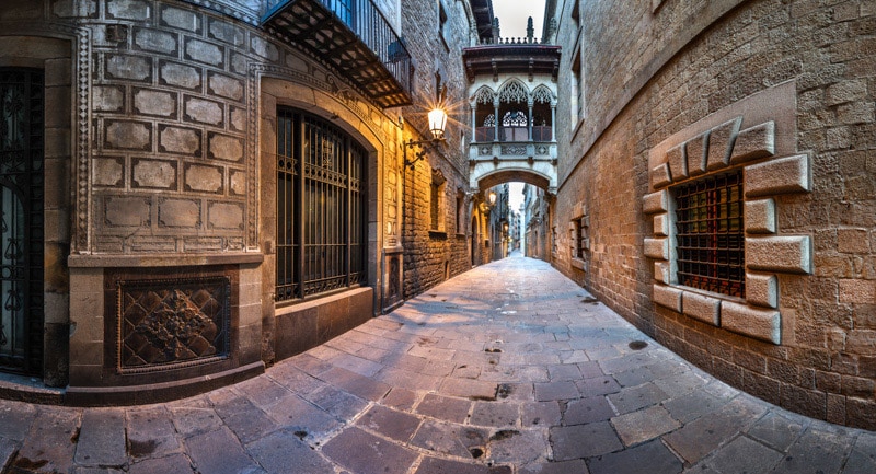 Historical sites in the Gothic quarter, Barcelona