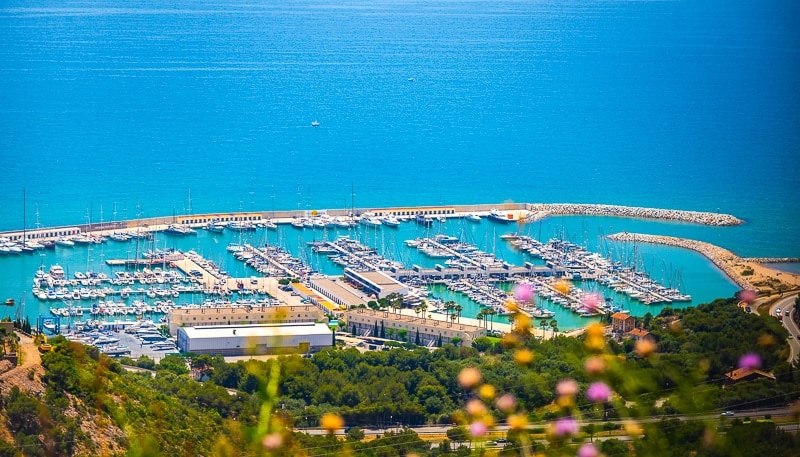 Sitges coastline from the mountains